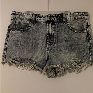 Project Social T Black and Gray Jean Shorts